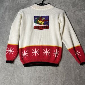 Vintage Andy Johns Sweater Kids Medium 10 12 Winter Ski Pro Snowflake